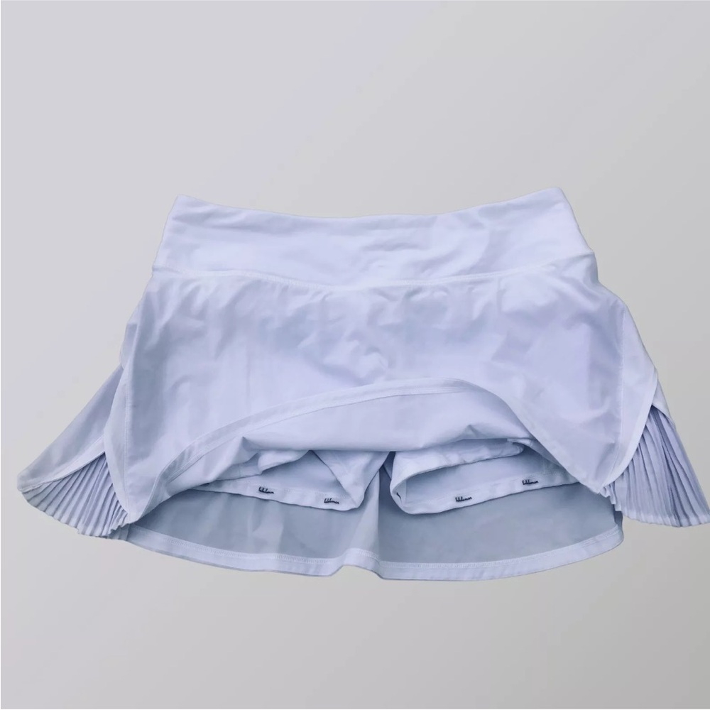 LULULEMON PLAY OFF the PLEATS SKIRT MID RISE WHITE + Lavender sz.8 - Picture 6 of 12